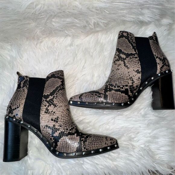 Charles David Duke Dark
Taupe Snake Block Heel
Embellished Chelsea Ankle
Booties - Picture 9 of 11